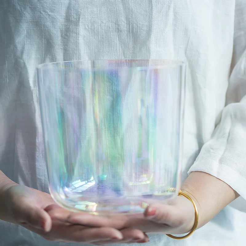 Cosmic Light Singing Bowl Set Alchemy Bowl Clear Quartz Northern Light Bowls