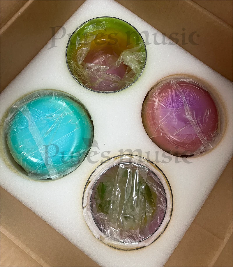 Alchemy Clear Crystal Singing Bowl Set Sunshine Rainbow 7 Seven Chakra Meditation Sound Bath Bowl Set