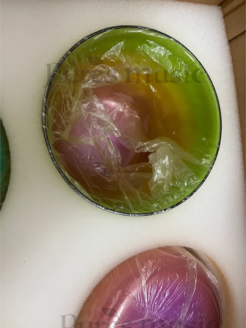 Alchemy Clear Crystal Singing Bowl Set Sunshine Rainbow 7 Seven Chakra Meditation Sound Bath Bowl Set