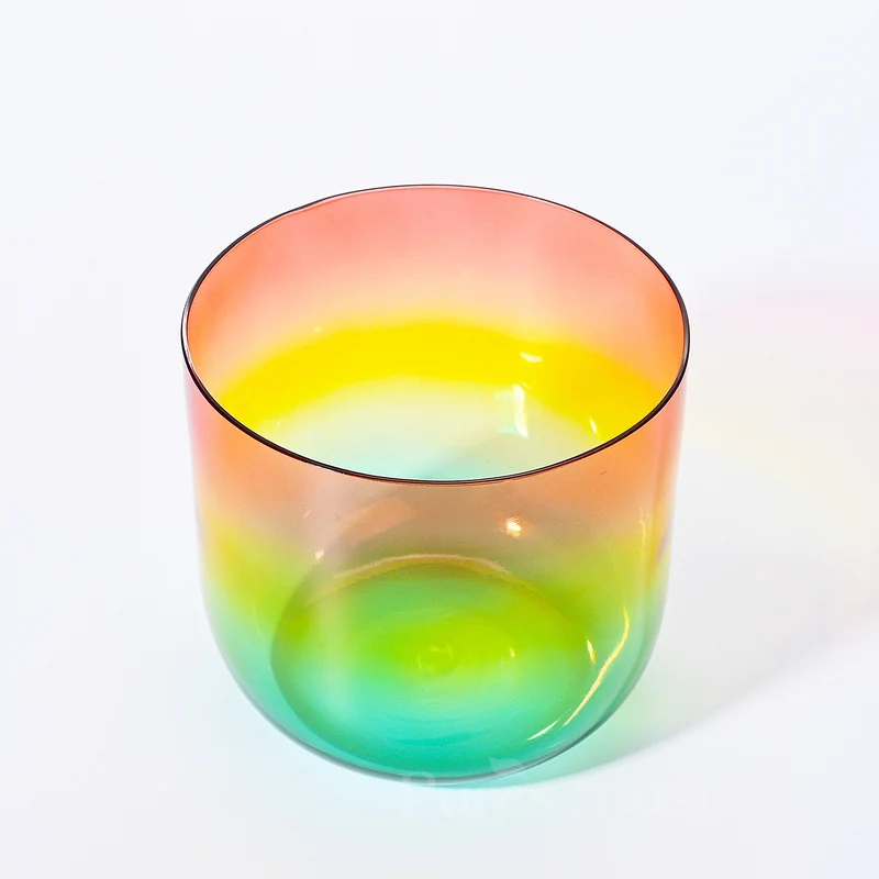 Alchemy Clear Crystal Singing Bowl Set Sunshine Rainbow 7 Seven Chakra Meditation Sound Bath Bowl Set