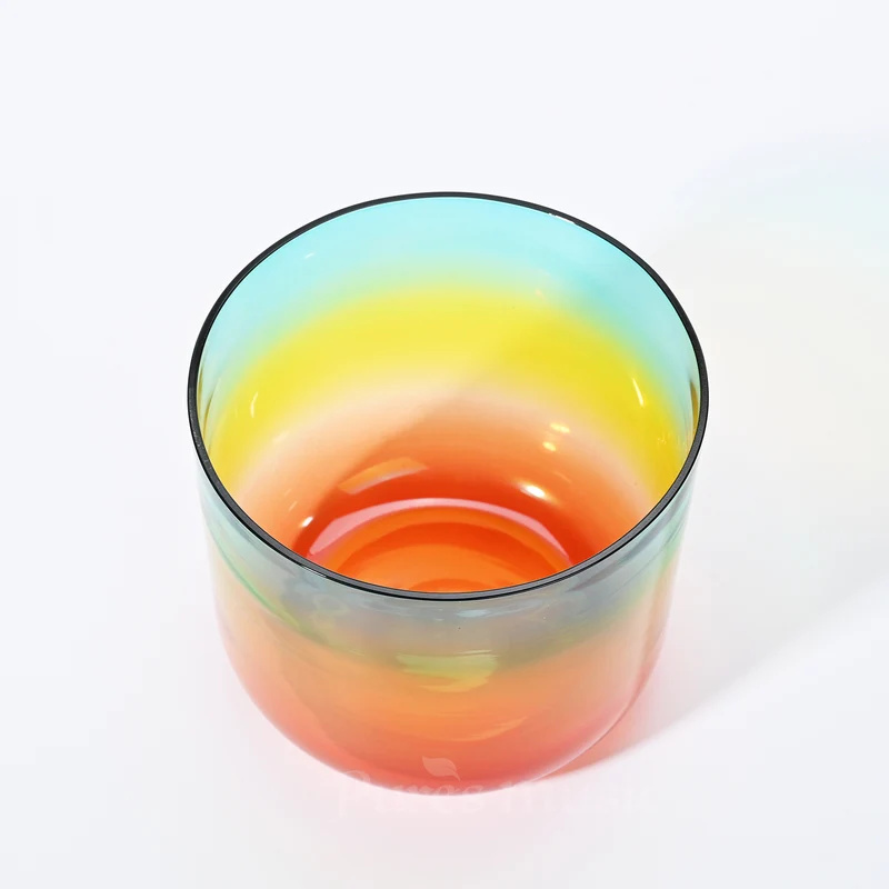Alchemy Clear Crystal Singing Bowl Set Sunshine Rainbow 7 Seven Chakra Meditation Sound Bath Bowl Set