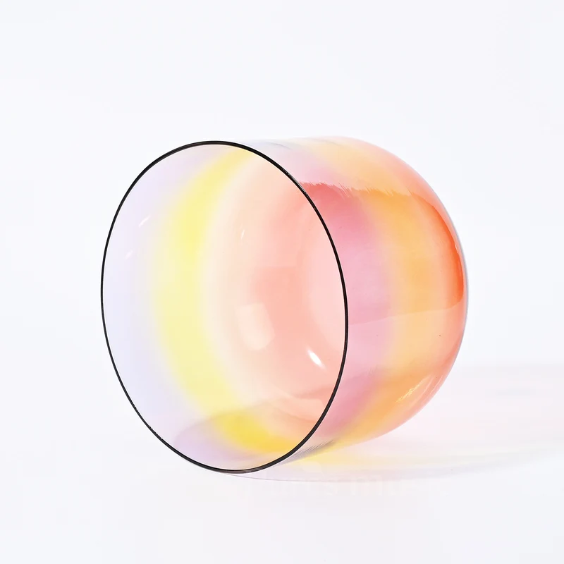 Alchemy Clear Crystal Singing Bowl Set Sunshine Rainbow 7 Seven Chakra Meditation Sound Bath Bowl Set
