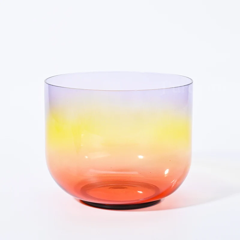 Alchemy Clear Crystal Singing Bowl Set Sunshine Rainbow 7 Seven Chakra Meditation Sound Bath Bowl Set