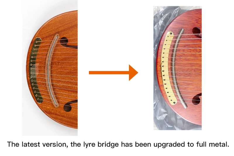 Walter Lyre Harp Premium 16-string Box Lyre Mahogany Stringed Instrument