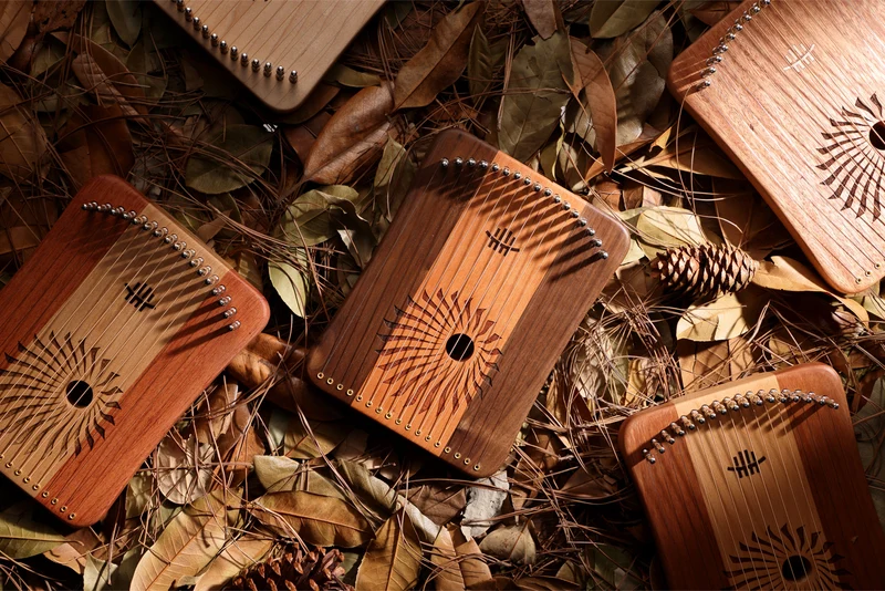 Hluru Harpika 17/31 String Finger Lyre Combine Wood Monochord Kalyre Mini Lyre Instrument