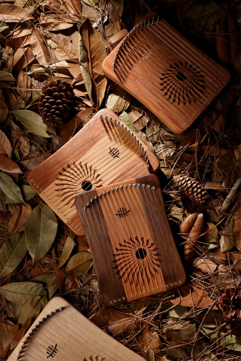 Hluru Harpika 17/31 String Finger Lyre Combine Wood Monochord Kalyre Mini Lyre Instrument