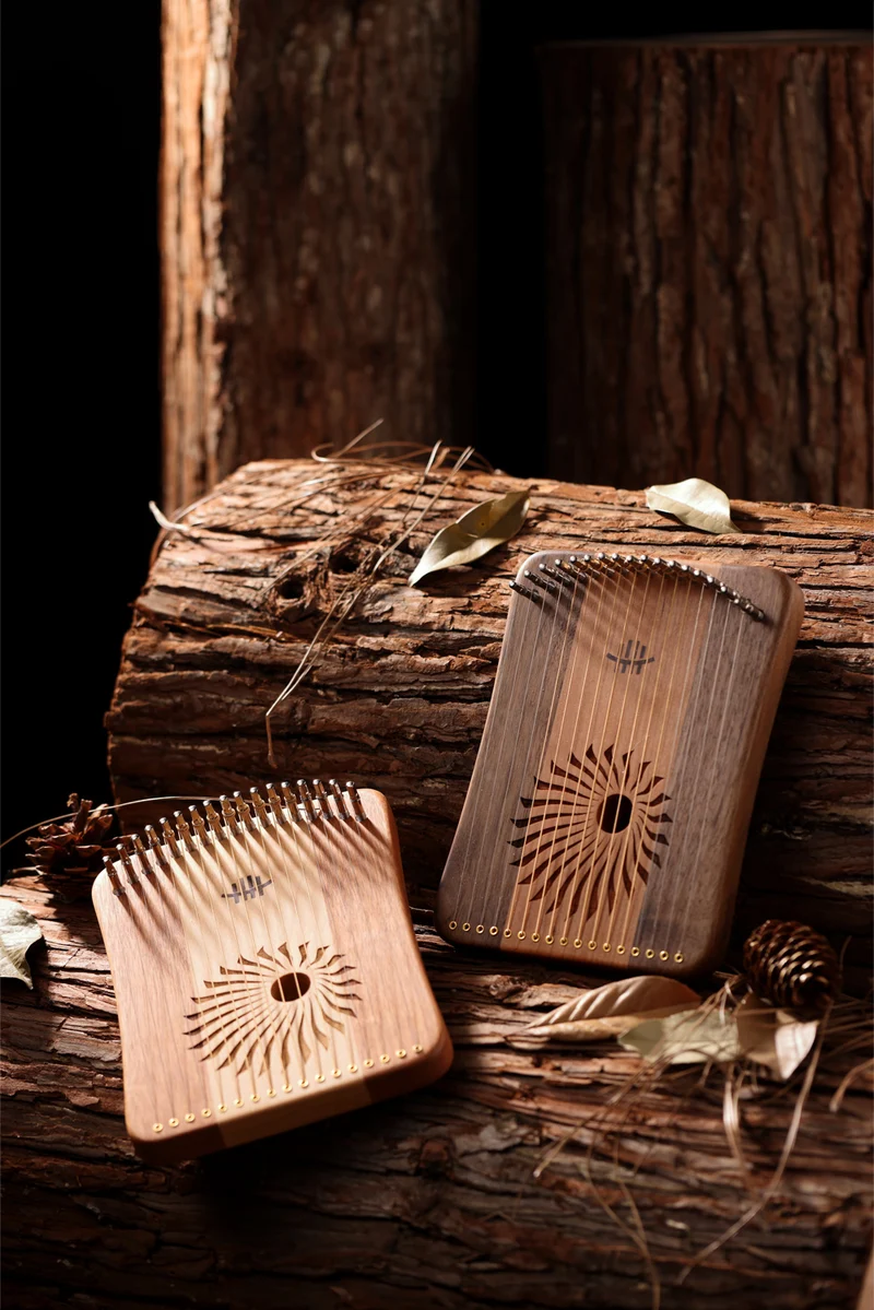 Hluru Harpika 17/31 String Finger Lyre Combine Wood Monochord Kalyre Mini Lyre Instrument