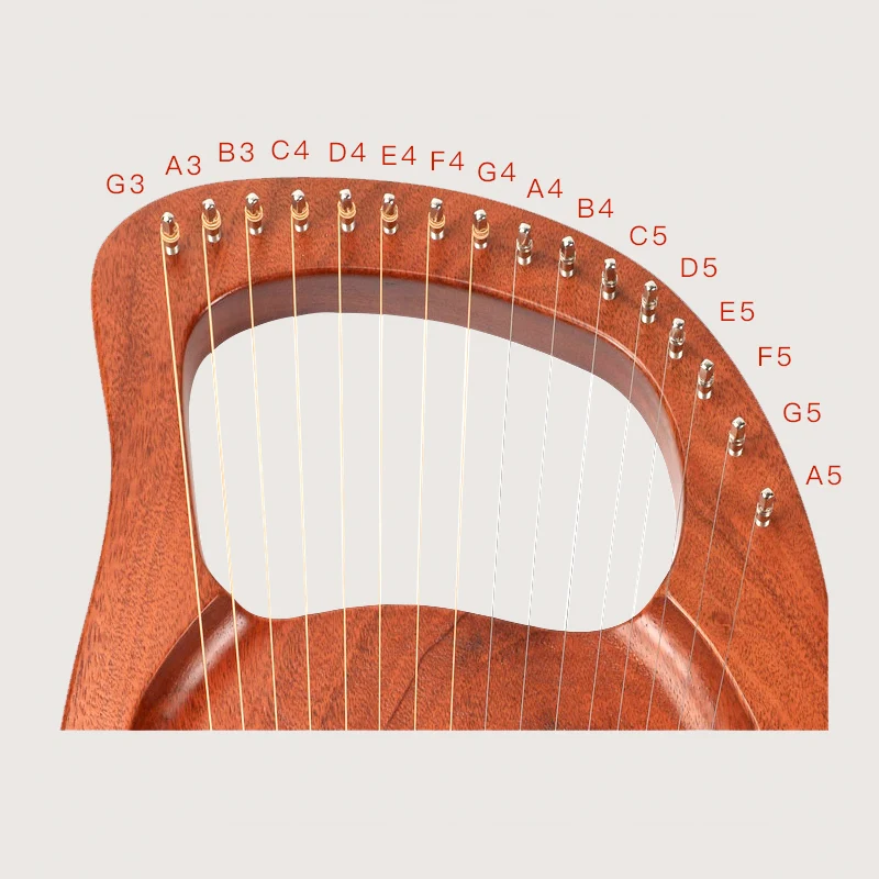 Walter Electric Lyre Harp Premium 16-string Mahogany Solid Wood Instrument WH-16EQ