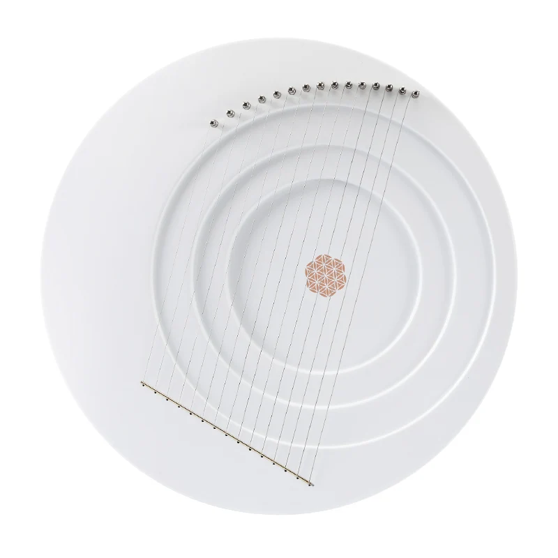 Hluru Moon Lyre Harp Full Moon 8/11/15 String Instrument Flower of Life Pattern