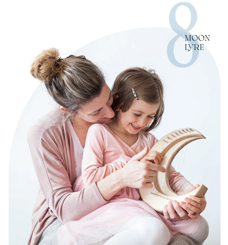 Hluru Moon Lyre Harp Luna Crescent 8/11/15 String Instrument Beginners Gift