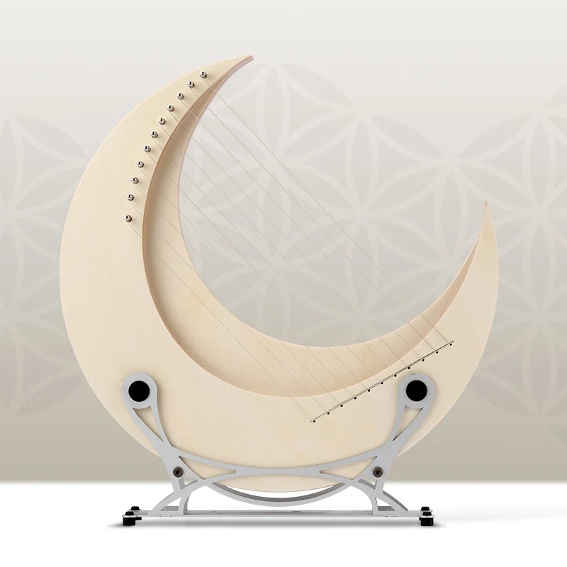 Hluru Moon Lyre Harp Luna Crescent 8/11/15 String Instrument Beginners Gift