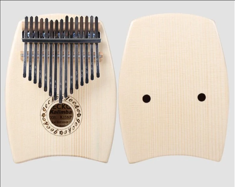 Gecko Mini Kalimba 10/15 Keys Thumb Piano C/G Tone Spruce Wood Finger Piano