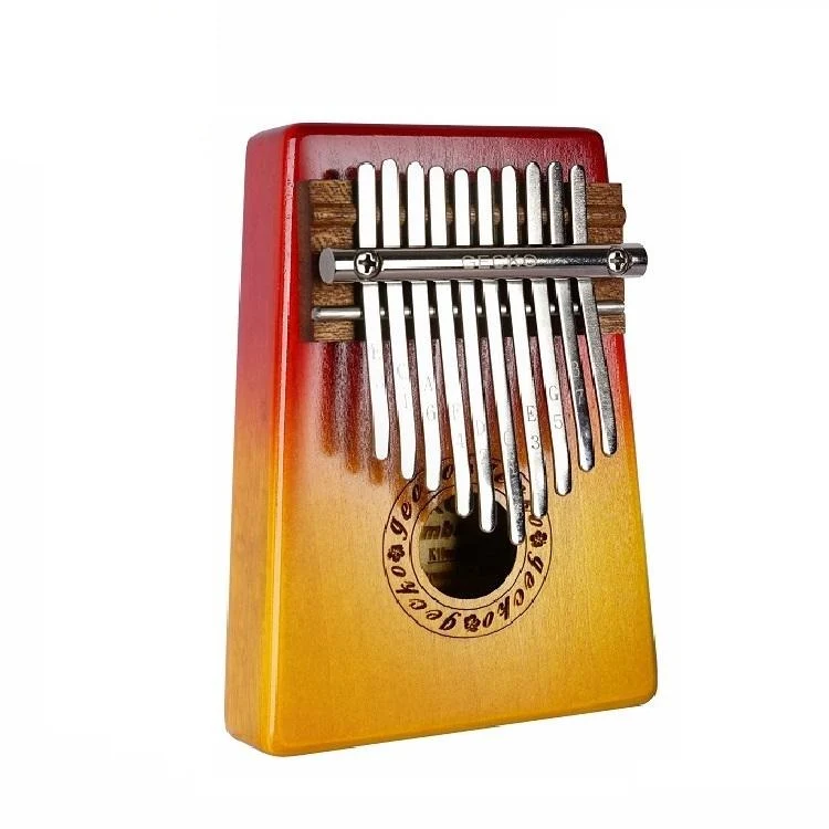 Gecko Mini Kalimba 10 Keys Thumb Piano Sun Color Birch Wood Finger Piano