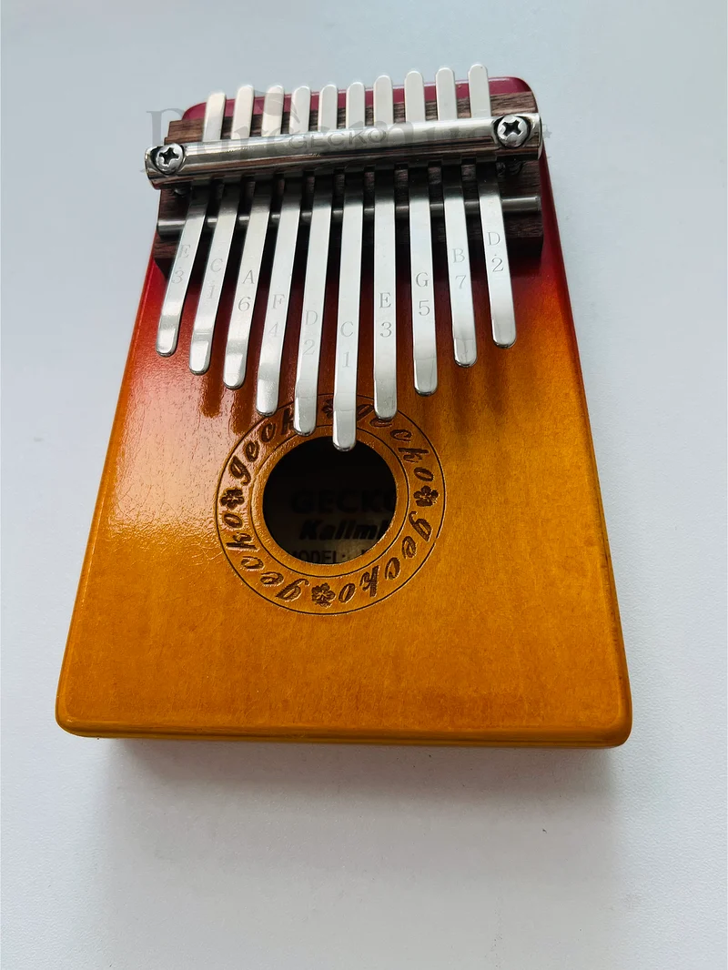 Gecko Mini Kalimba 10 Keys Thumb Piano Sun Color Birch Wood Finger Piano