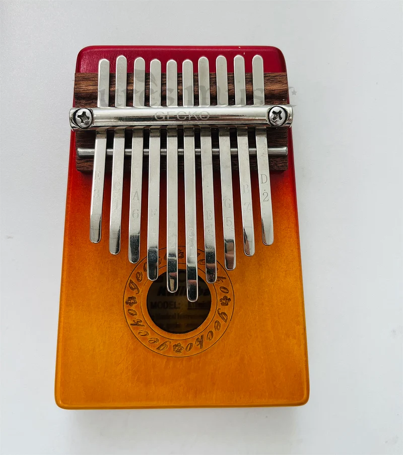 Gecko Mini Kalimba 10 Keys Thumb Piano Sun Color Birch Wood Finger Piano