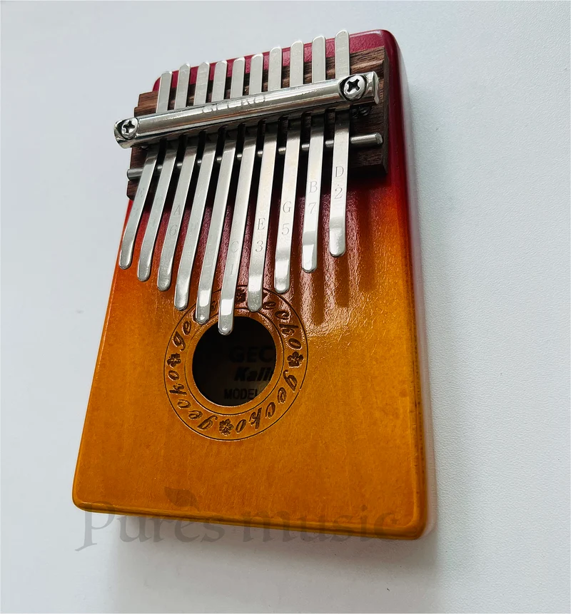 Gecko Mini Kalimba 10 Keys Thumb Piano Sun Color Birch Wood Finger Piano