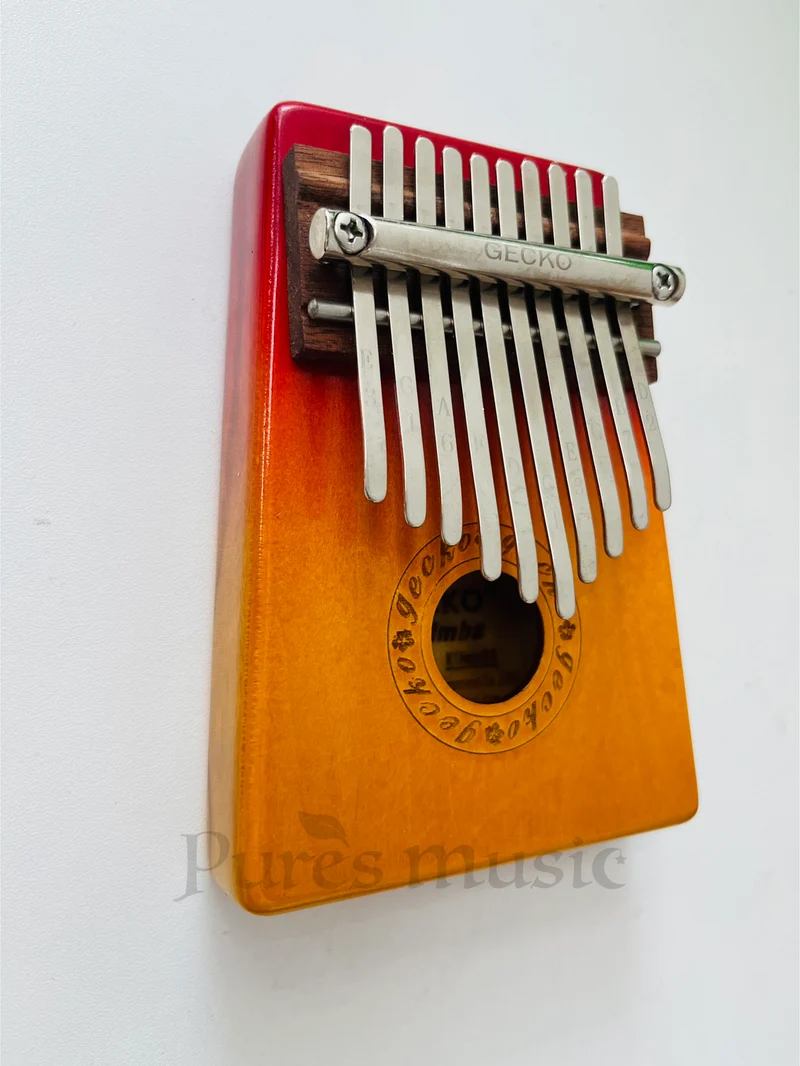 Gecko Mini Kalimba 10 Keys Thumb Piano Sun Color Birch Wood Finger Piano