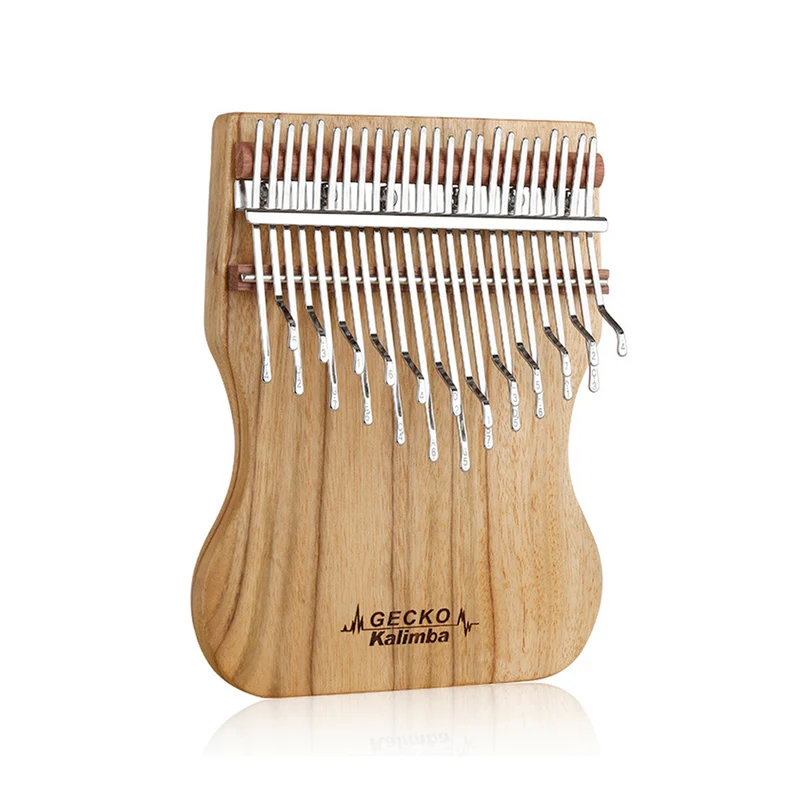 Gecko Kalimba 24 Key Slim Key Thumb Piano Treble Easy Flat Board Camphor Wood/Mahogany