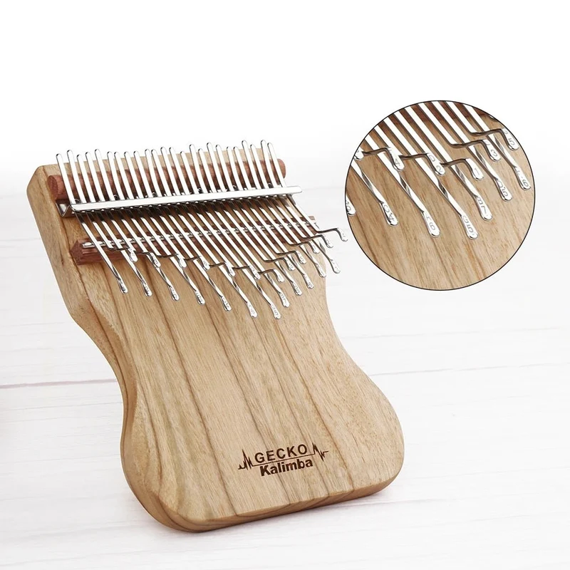 Gecko Kalimba 24 Key Slim Key Thumb Piano Treble Easy Flat Board Camphor Wood/Mahogany