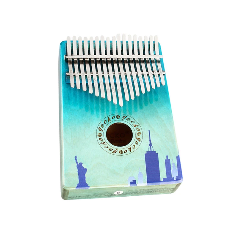 Gecko Kalimba 17-key Color Painting Hollow Thumb Piano Birch Wood Finger Piano