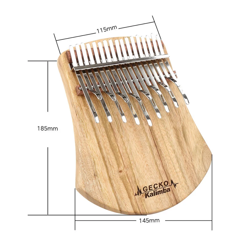 Gecko Kalimba 17-key Flat Board Thumb Piano A Tone Double Layer Solid Camphor Wood Piano