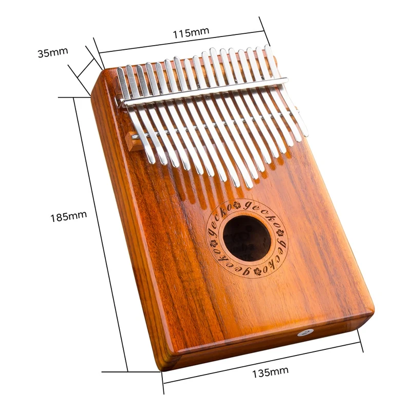 Gecko Kalimba 17-key Hollow Thumb Piano Classic Acacia Wood Finger Piano