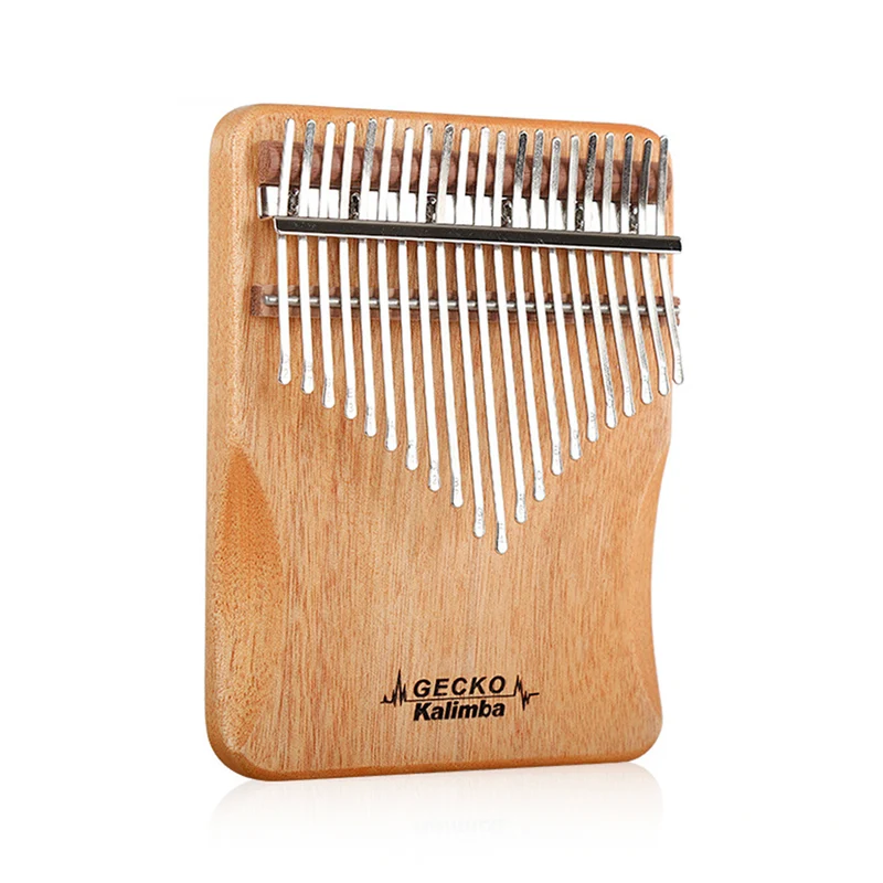 Gecko Kalimba 17/21 Slim Key Mahogany Wood Solid Flat Board Hand Rest Thumb Piano