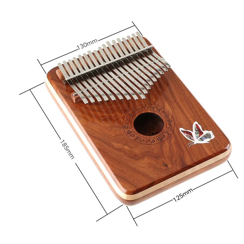 Gecko Kalimba 17 Key Red Sandalwood Butterfly Thumb Finger Piano Instrument K17SD