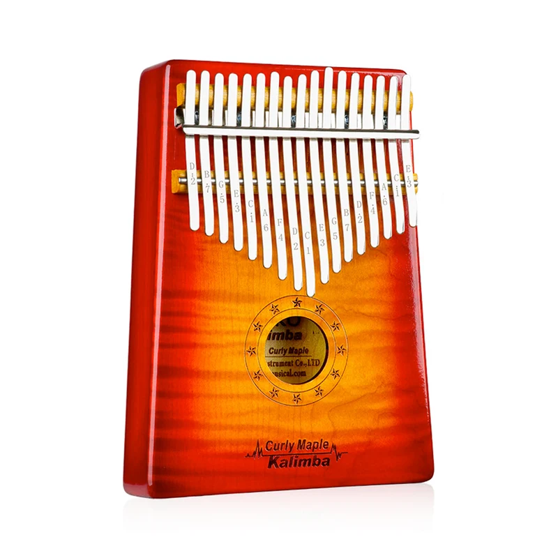 Gecko Kalimba 17-key Flame Maple Thumb Finger Piano Instrument MC-BL/B/S