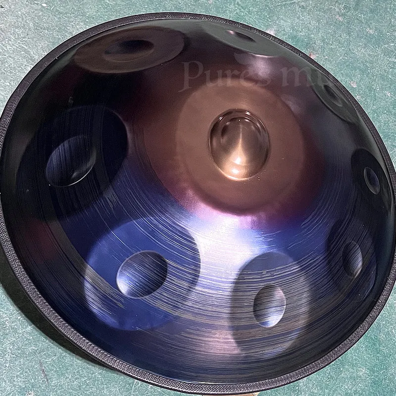 Generic Hluru Handpan Drum Upgraded style Blue Professional Hang Drum