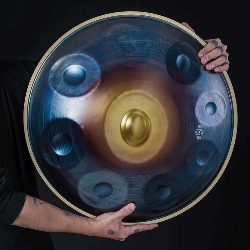 Generic Hluru Handpan Drum Upgraded style Blue Professional Hang Drum