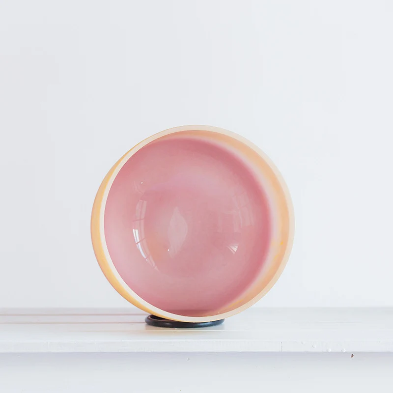 Rose Pink Gold Crystal Bowl 8-12 Inch Frosted Quartz Sound Healing Bowl Tones Sound Bath Instrument