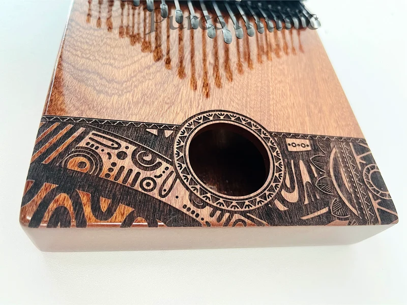 36 Keys Chromatic Kalimba Hollow/Solid Board Piano Semitone Scale African Graffiti Pattern