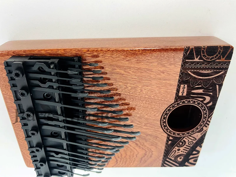 36 Keys Chromatic Kalimba Hollow/Solid Board Piano Semitone Scale African Graffiti Pattern
