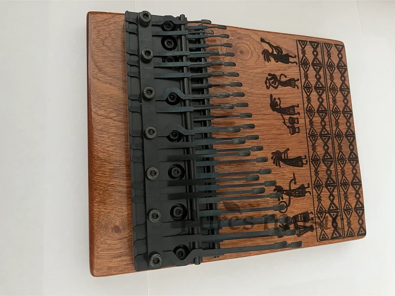36 Keys Chromatic Kalimba Hollow/Solid Board Piano Semitone Scale African Graffiti Pattern