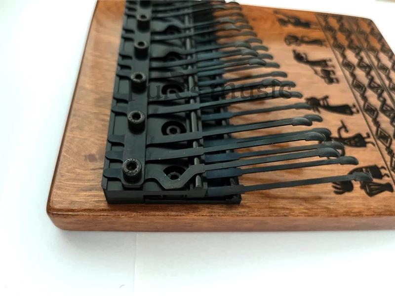 36 Keys Chromatic Kalimba Hollow/Solid Board Piano Semitone Scale African Graffiti Pattern