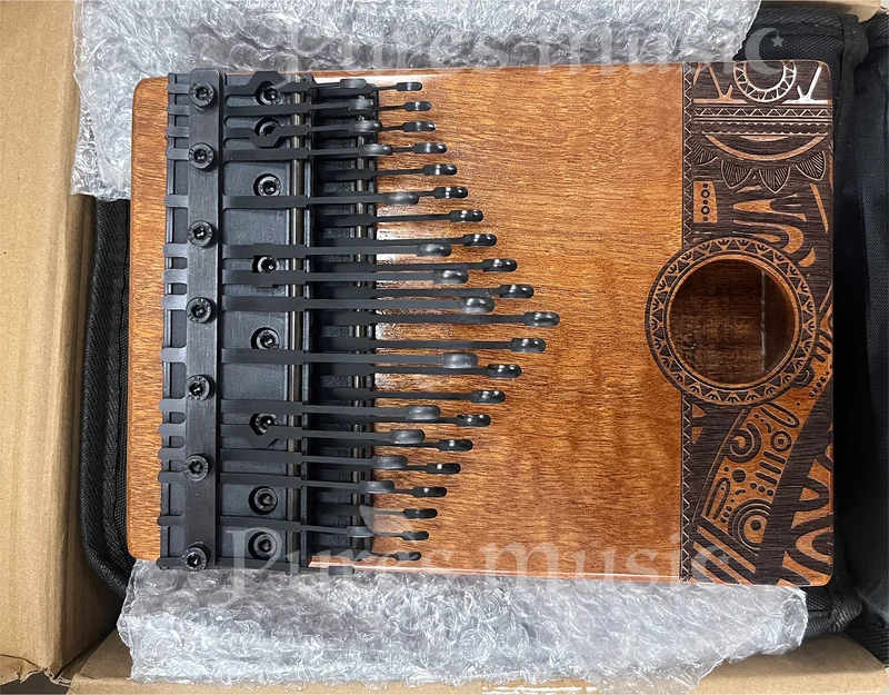36 Keys Chromatic Kalimba Hollow/Solid Board Piano Semitone Scale African Graffiti Pattern