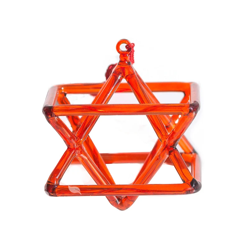 Orange Quartz Singing Merkaba Magic Crystal Pyramid Energy Yoga Meditation