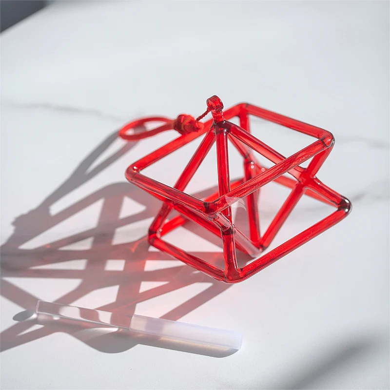 Red Singing Merkaba Crystal Star Clear Pyramid Powerful Energy Sound Healing