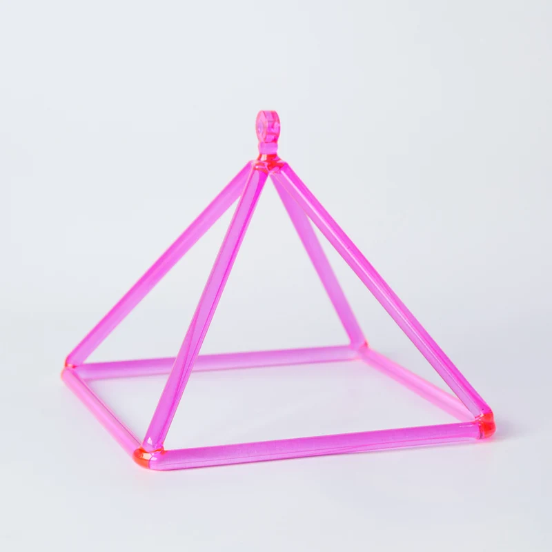 Pink Singing Pyramid Quartz Crystal Triangle Sound Therapy Chakra Meditation