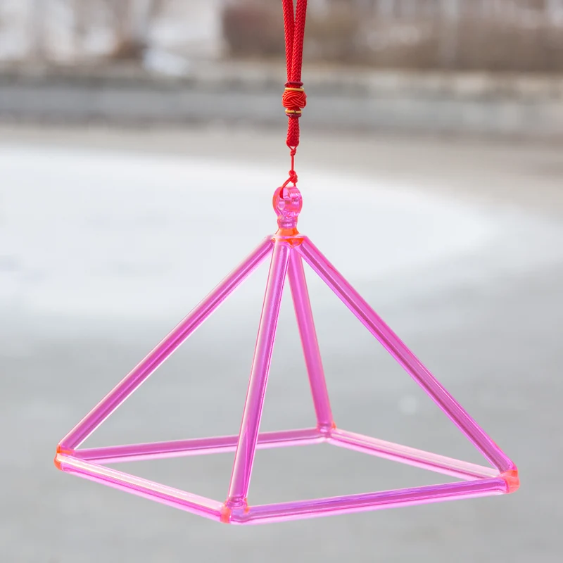 Pink Singing Pyramid Quartz Crystal Triangle Sound Therapy Chakra Meditation