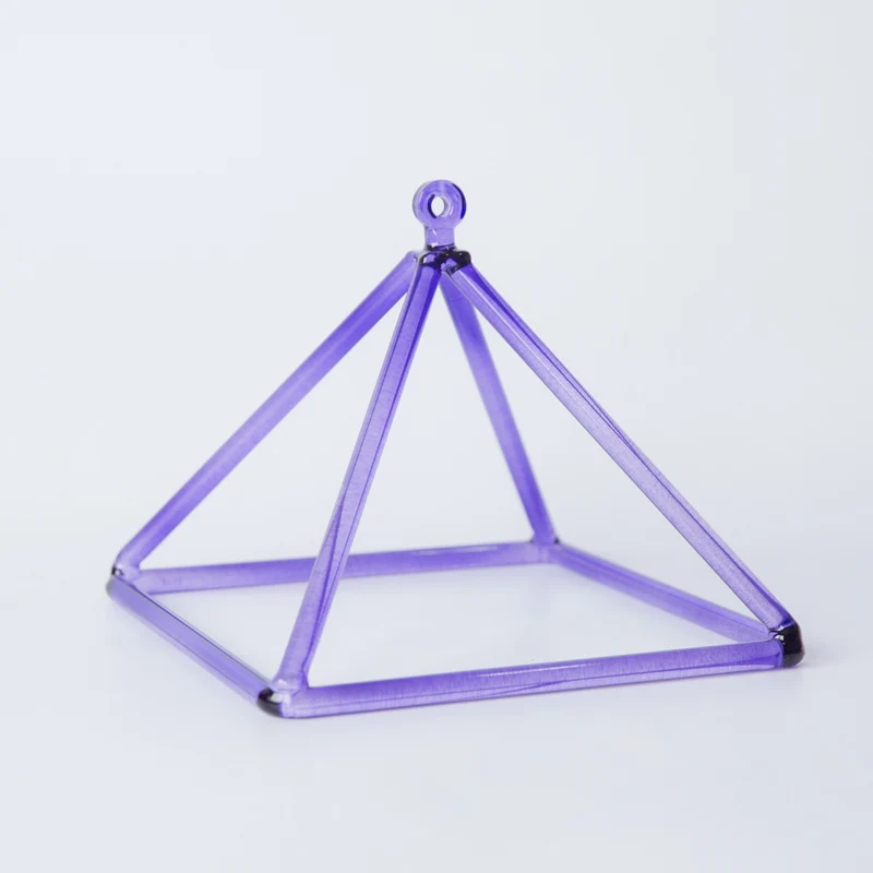 Purple Crystal Pyramid Sound Healing Quartz Singing Triangle Chakra Meditation