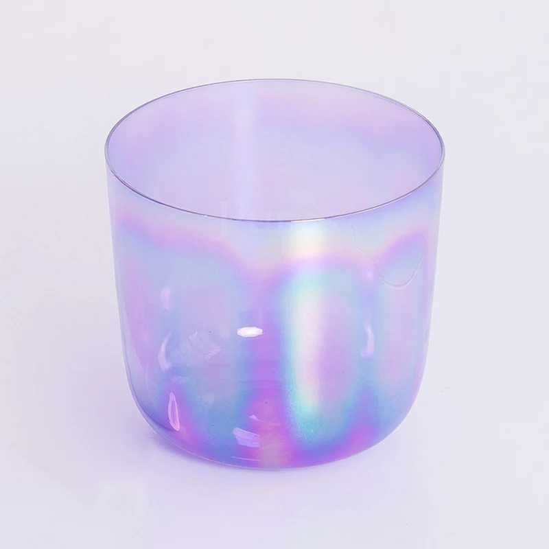 Purple, Yellow) Clear Crystal Singing Bowl Quartz Alchemy Sound Bowl Healing Meditation