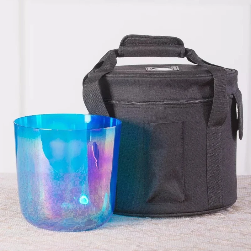 Blue, Orange)Clear Crystal Singing Alchemy Bowl Quartz Sound Yoga Meditation Bowl