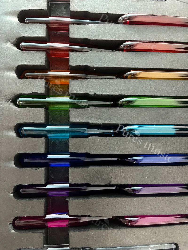 Crystal Tuning Fork Quartz Set Clear Colorful For Sound Healing Chakra Meditation