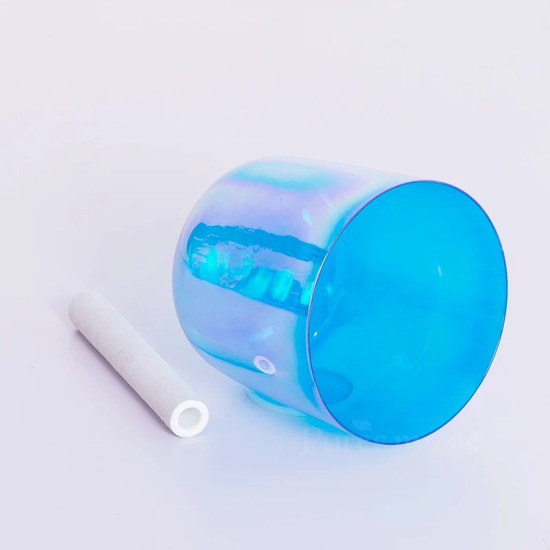 Clear Crystal Singing Bowl Colorful Chakra Bowl Quartz Sound Bath Meditation Bowl