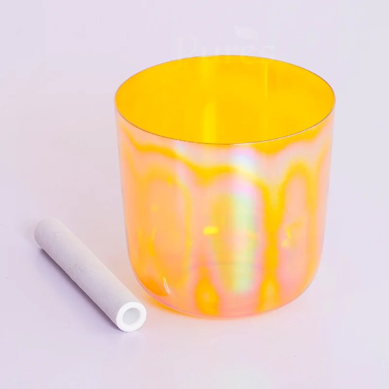 Clear Crystal Singing Bowl Colorful Chakra Bowl Quartz Sound Bath Meditation Bowl