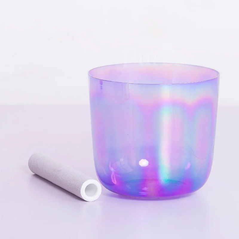 Clear Crystal Singing Bowl Colorful Chakra Bowl Quartz Sound Bath Meditation Bowl