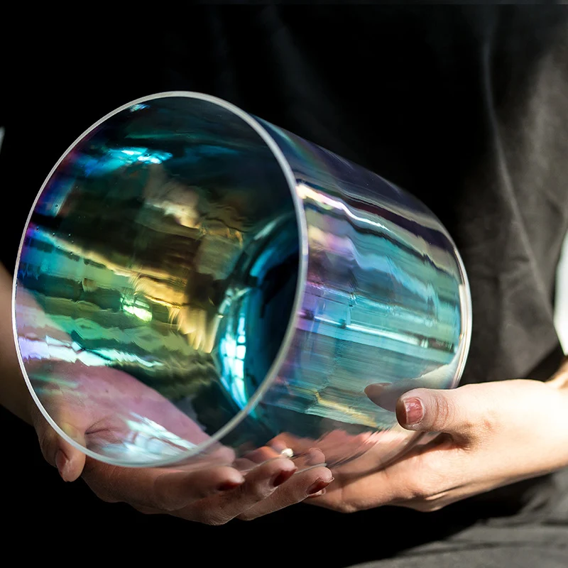 Northern lights Clear Crystal Singing Bowl Alchemy 440/432Hz Quartz Sound Bath Meditation Bowl