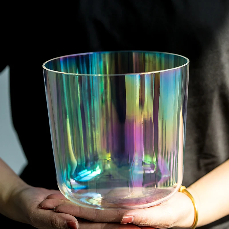 Northern lights Clear Crystal Singing Bowl Alchemy 440/432Hz Quartz Sound Bath Meditation Bowl